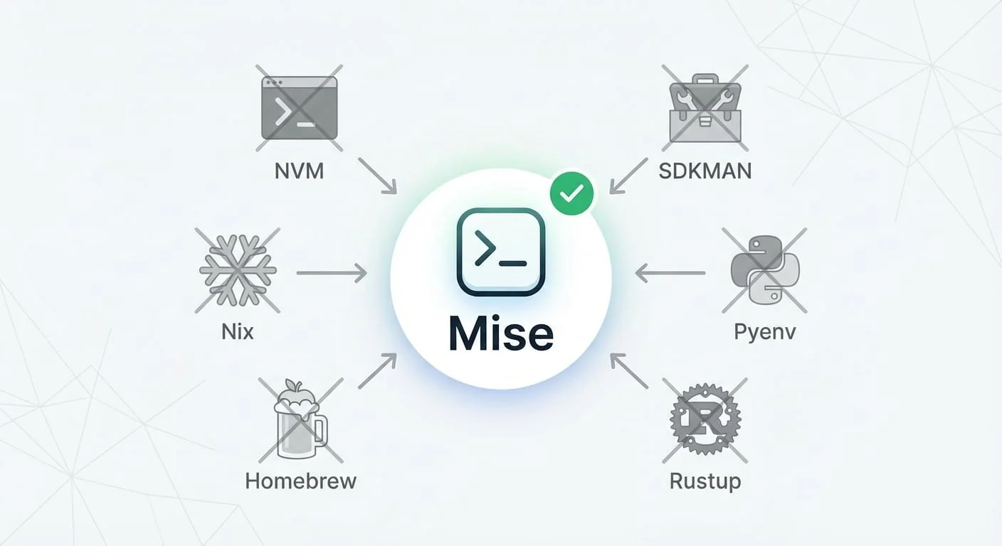 You Don’t Need NVM, SDKMAN, Pyenv, Rustup, Homebrew or even Nix. Try Mise Instead.